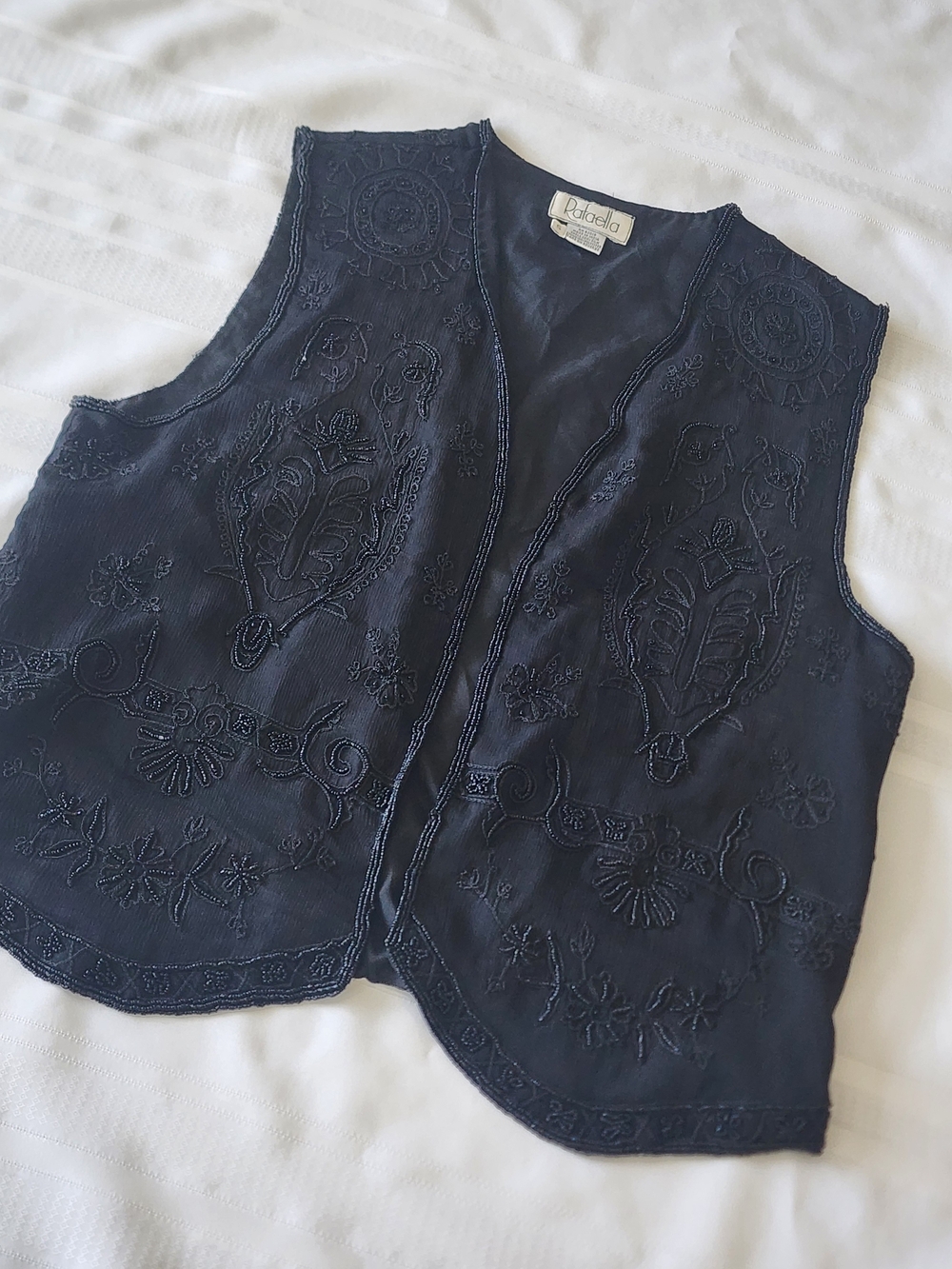 Rafaella Navy Embroidered Sleeveless Vest